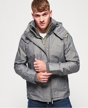 Superdry Tech Hood Pop Cipzár SD-Windcheater Férfi Kabát Világos Szürke/Világos Zöld | CBTKP4908